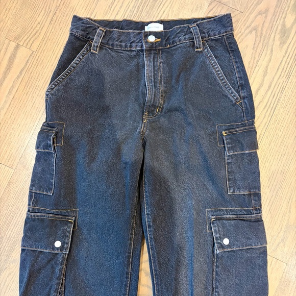 Oak + Fort Cargo Wide leg Jean with Snaps For Barrel Leg - Picture 3 of 11